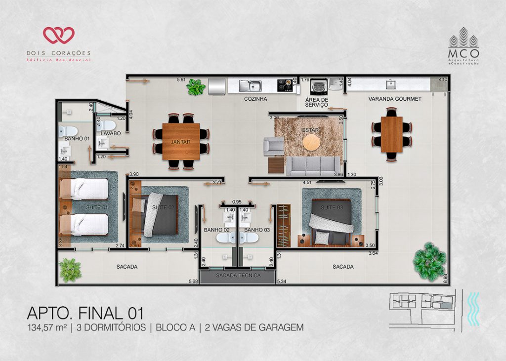 apartamentos final 01 - Lancamento Dois Corações em Ubatuba apresentado pela Imobiliaria Villa Tenorio