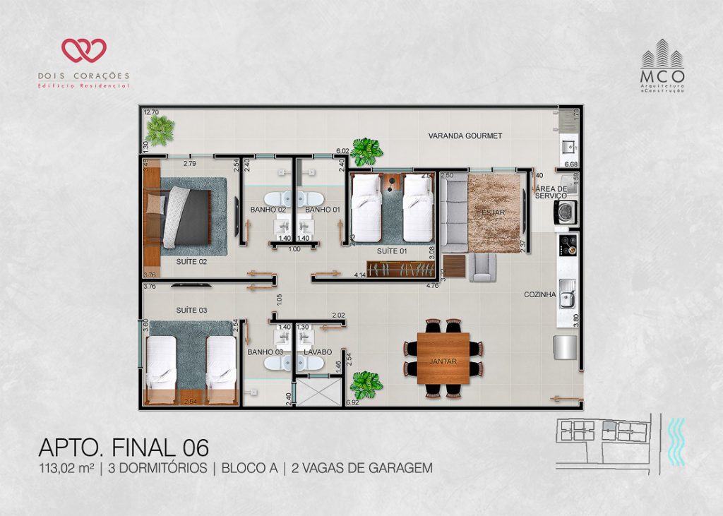 apartamentos final 06 - Lancamento Dois Corações em Ubatuba apresentado pela Imobiliaria Villa Tenorio