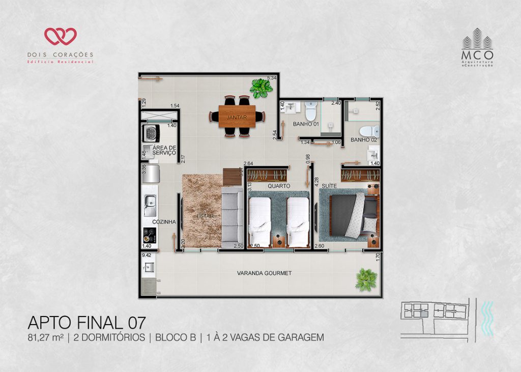 apartamentos final 07 - Lancamento Dois Corações em Ubatuba apresentado pela Imobiliaria Villa Tenorio