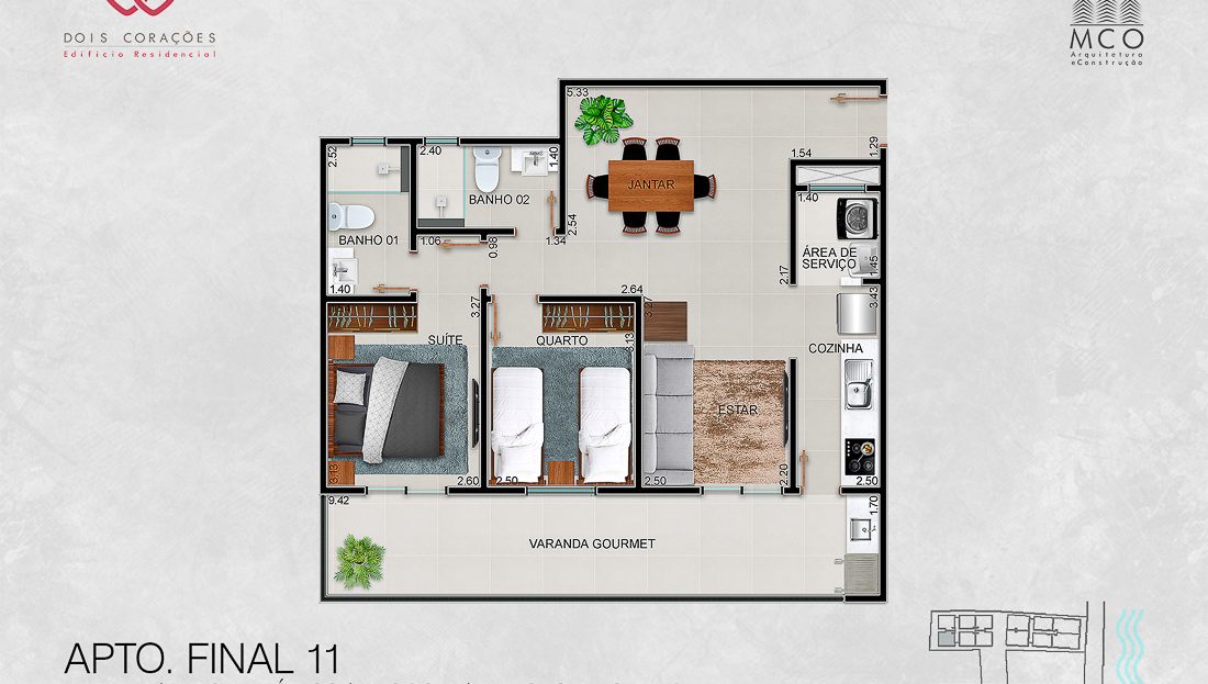 apartamentos final 11 - Lancamento Dois Corações em Ubatuba apresentado pela Imobiliaria Villa Tenorio
