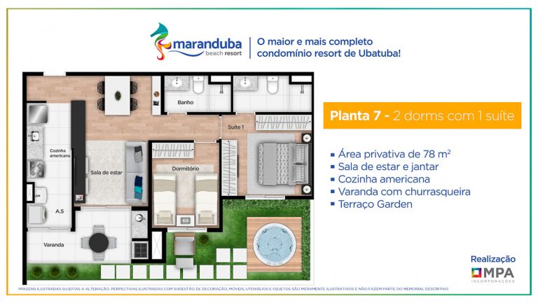 Planta final 7- Lancamento Praia da Maranduba Ubatuba - apresentado pela Imobiliaria Villa Tenorio
