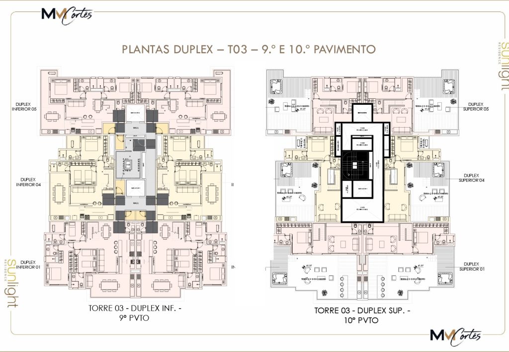 PLANTAS DUPLEX – Torre 3 – _Sunlight - Apartamento na planta - luxo - Caraguatatuba