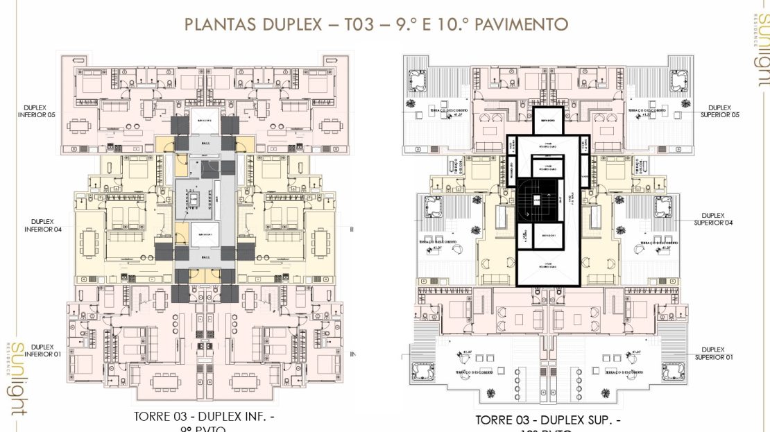 PLANTAS DUPLEX – Torre 3 – _Sunlight - Apartamento na planta - luxo - Caraguatatuba