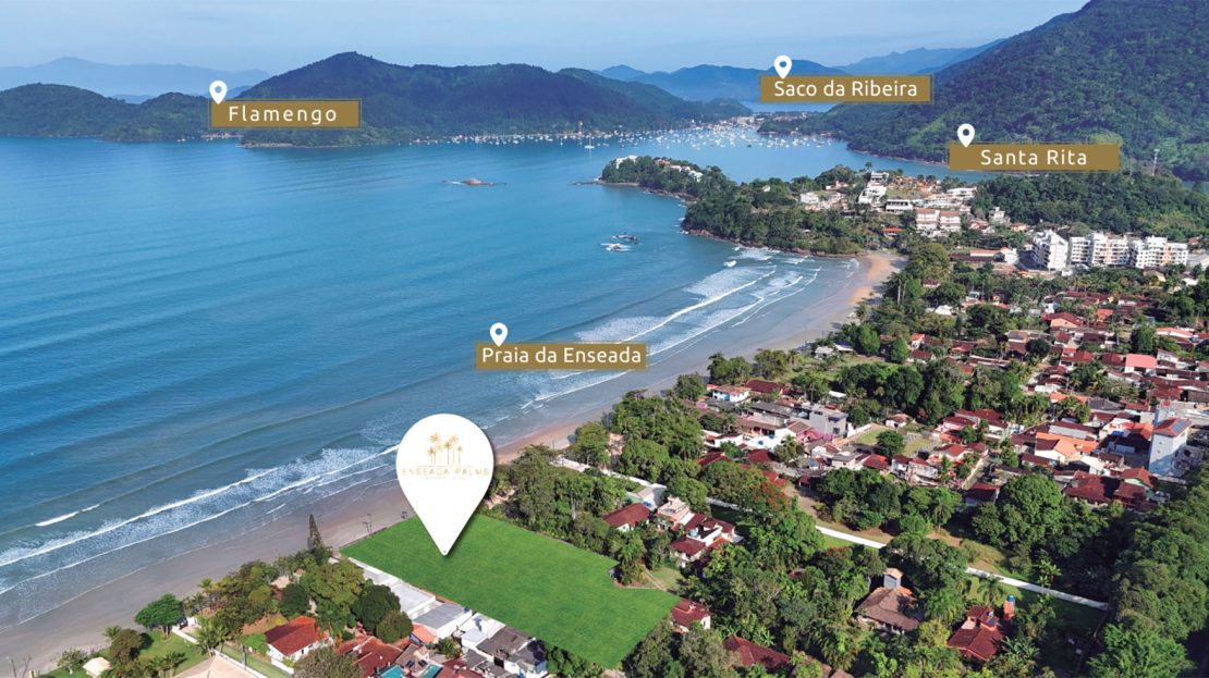 Localização _Apartamento na Planta - Pe na areia - Ubatuba - Enseada Palms