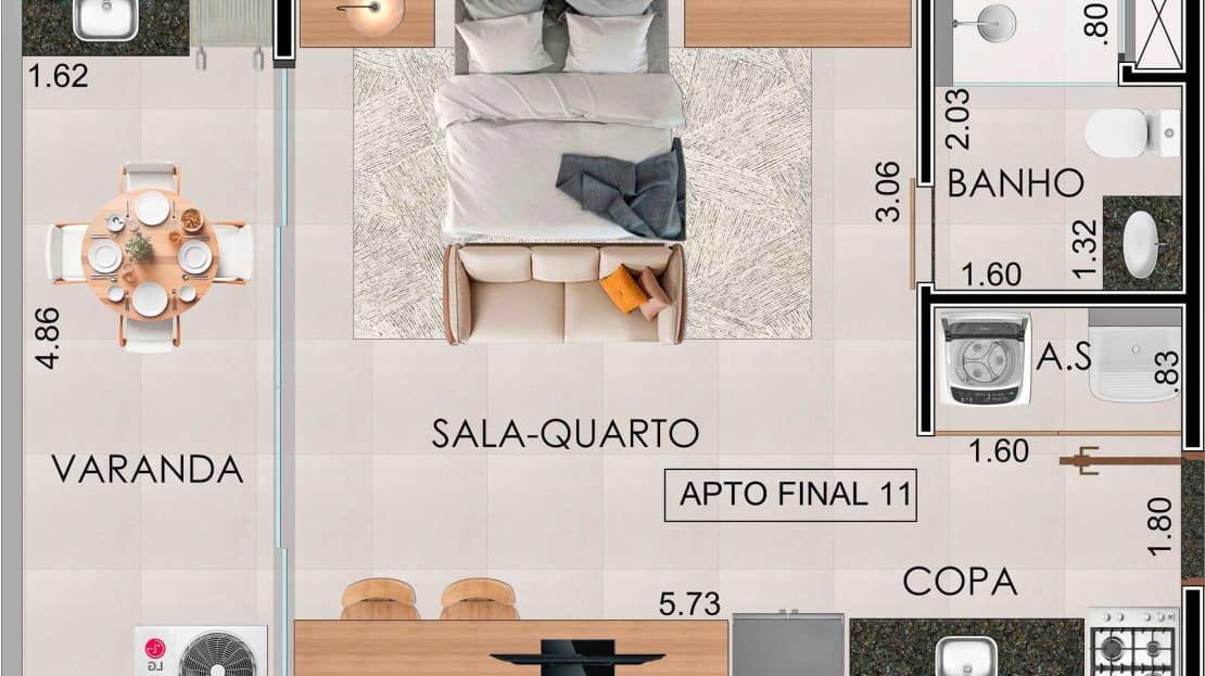 Apartamento na Planta Edifício Residencial Yanis Praia do Tenorio em Ubatuba-5