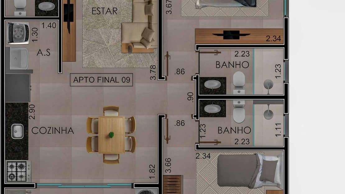 Apartamento na Planta Edifício Residencial Yanis Praia do Tenorio em Ubatuba-7