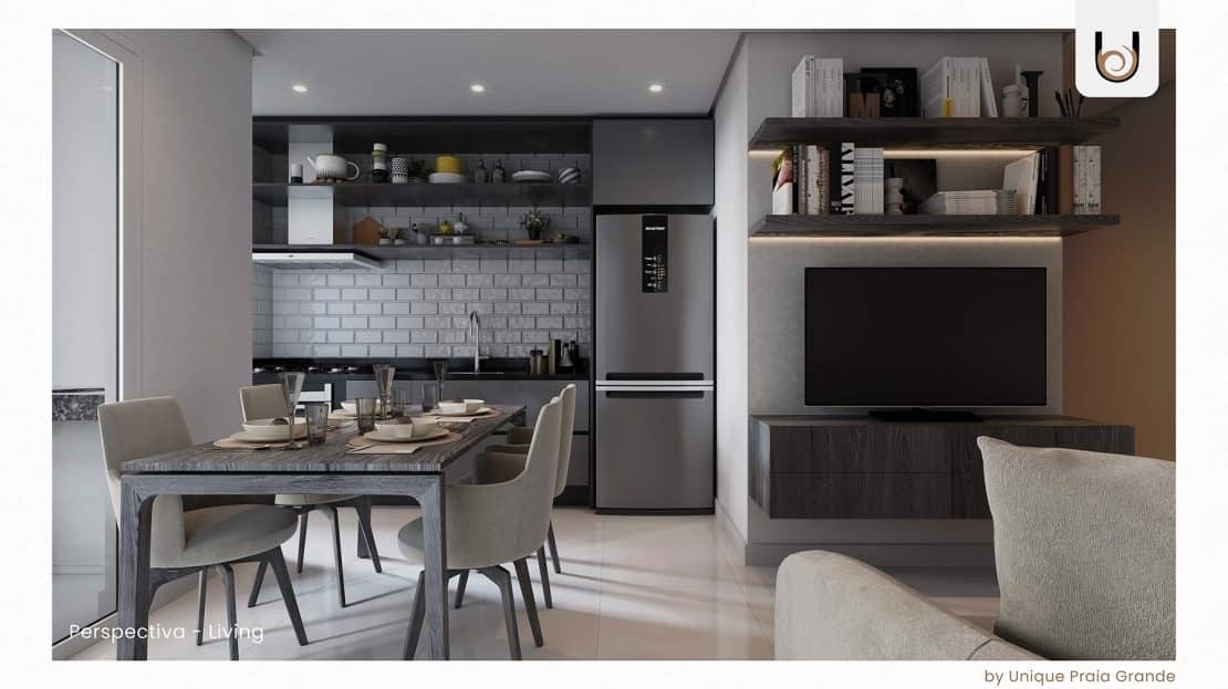 Opção de Decoração - apartamento na planta - Unique Praia Grande - Ubatuba
